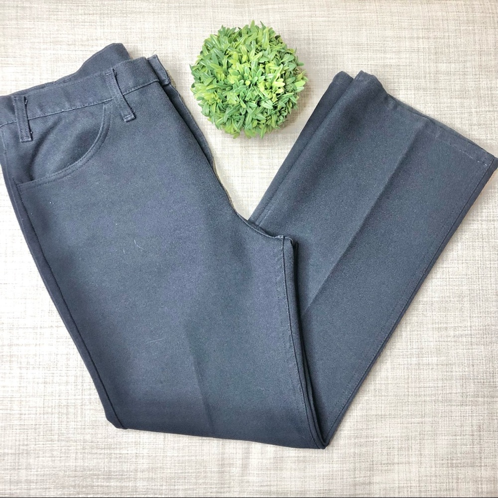 VTG Black/ gold label Levi’s, 70’s era Polyester pants, 36x28.5” Made in the USA